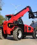 Pro Grade Telehandler Forklift With Precision Telescopic Boom And All Terrain Capability built tough, from rear angle, ready for heavy lifting.