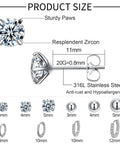 Stainless Steel Earring Set For Women, 10 Pairs, Includes Small Huggie Hoops, CZ Studs, And Glossy Spherical Studs, Versatile Stainless Steel Jewelry For Everyday Piercing Looks. 3mm-12mm