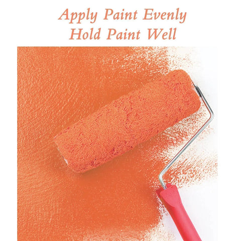18 Pack 9 Inch Paint Roller Covers With 3 Eighth Inch Nap High Density Polyester Fibers for Smooth and Textured Surfaces in use