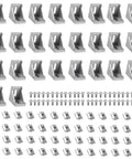 Dope 26 Piece 3030 Corner Bracket Set for Aluminum Extrusion V Slot and T Slot Systems with nuts screws 3030 Profile silver