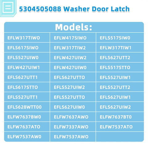 Washer Door Latch And Door Strike Replacement Part For Front Load Washers Easy Install No Fuss Fix Replaces 4452319 PS11766033 AP6031188 Fits A Wide Range Of Models 5304505088 And More, model list