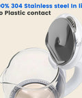 2.0L Electric Kettle With All 304 Stainless Steel And No Plastic Contact Borosilicate Glass Window For Visual Boiling