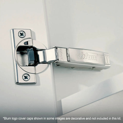 Clip Top Hinge Kit With Motion Soft Close For Frameless Cabinets, 110 Degree, Steel Euro-Style Hinge Installed