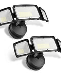 Two Pack Beefy Bright Outdoor LED Flood Lights 3500LM 30W Three Adjustable Heads IP65 Waterproof 5000K Daylight White