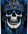 Heron Skull 7-Ply Maple Skateboard Deck With Blue Foil, 8.45 By 31.8 Inches, Andy Anderson Shape 289, Blue Skull Design