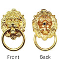 6 Pack Lion Head Dresser Pull Knobs With Rings Gold Finish Antique Style Cabinet Hardware For Drawers Cabinets Wardrobes Bookcases Dressers