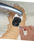 Hand installing a Four Pack Swivel Caster Wheels With Locking Brakes, Heavy Duty Polyurethane Replacement Wheels for furniture.