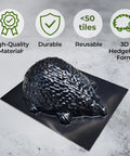 Cement Hedgehog Mold For DIY Garden Paths 10x10x5 Inches Black Durable Concrete Sculpture Mold For Casting Plaster And Concrete