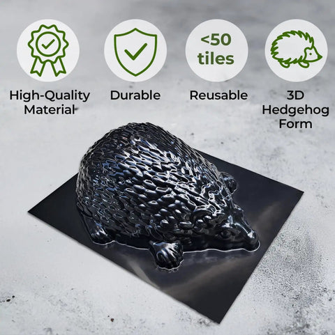 Cement Hedgehog Mold For DIY Garden Paths 10x10x5 Inches Black Durable Concrete Sculpture Mold For Casting Plaster And Concrete