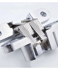 Close-up of 2 Pack Hidden Gate Hinges Stainless Steel Concealed Barrel Invisible Hinge for Wooden Boxes and Gates, 180 Degree Folding