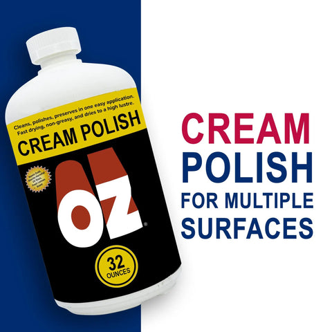 OZ Cream Polish One Quart For Cleaning And Polishing And Preserving Surfaces In One Easy Application Anti Static Dust Repellent