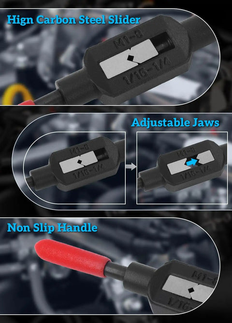 5 Piece Tap Wrench Set With Adjustable Tap Sockets And T Handle For SAE And Metric Taps 3 8 Inch Drive with high carbon steel