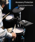 Sturdy Drum Accessory Tray With Clamp On Shelf For Electronic Kits, Flexible Mic Stand Holder featuring large surface and EVA pad