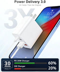 Two Pack 40W USB C Wall Charger All-in-One 4-Port Fast Charging Block With Dual USB C And USB A Ports Power Delivery 3.0 And Quick Charge Multiport Brick Wall Plug For IPhone 17 16 15 14 13 12 11 Pro Max Ipad Samsung, white