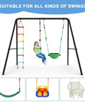 Two Seat Swing Stand For Indoor And Outdoor Use Heavy Duty Metal A Frame Built To Last Up To 440lbs With Ground Stakes