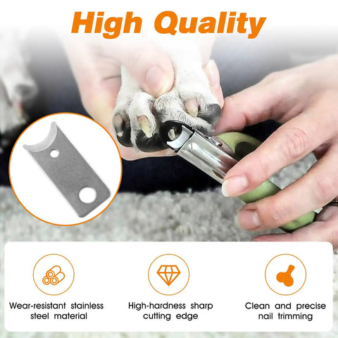 Replacement Guillotine Nail Trimmer Blades For Dog Nails 6 Pack No Fuss DIY Grooming shown trimming dog nails