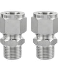 Goldpea stainless steel 304 compression adapter 3/4 in OD x 3/4 in NPT male tube fitting, pack of 2