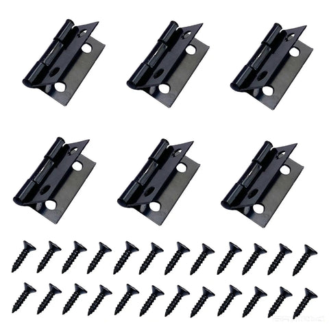 1 Inch 201 Stainless Steel Tiny Door Hinges With Screws For Cabinets Wooden Boxes Furniture And DIY Projects Black Finish