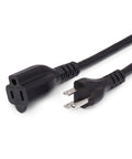 10 Ft 3 Prong Indoor Extension Cord Set, 2 Pack, Tough Duty Power Extenders For Home And Garage, 13 Amp 125V Black, 16 AWG Cords For Electronics, Tools, And More. black 10 ft cord with 3-prong plug and outlet