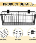 Two Large Black Slatwall Wire Baskets For Wall Mount 23.6 By 11.8 By 7.9 Inches Metal Slatwall Storage Baskets For Kitchen Garage And Home Display Heavy Duty Versatile Slatwall Organizer