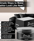 Leather Recoloring Balm And Restorer Kit For Sofa Car Seats Vinyl Furniture And Shoes That Delivers Dope Color Revival shown with instructions