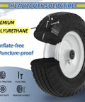Flat Free Tire And Wheel 4.10 3.50 6 Size For Wheelbarrow And Hand Truck, 12 Inch Diameter, Puncture-Proof Design
