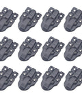Rock Solid Table Locks 12 Pack Heavy Duty Iron Furniture Connectors With 60 Mounting Screws, close-up of interlocking hardware.