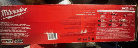 Product box of Pro Grade Press Tool With One Key Kit For Half To 4 Inch Copper And Steel Pipe 18V, showing specifications.