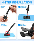4-step installation of Real Deal Rectangle Convex Traffic Safety Mirror 6.7 By 3 Inches with ball attachment and clips.