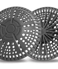 Heavy Duty 5.5 Inch Shower Drain Hair Catcher 2 Pack Premium Strainer gray silicone design for trapping hair and debris.