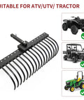 Tow Behind Landscape Rake With 48 Inch Working Width, 17 Steel Tines, 2 Inch Receiver, Fits ATV UTV And 3 Point Hitch televised