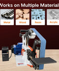 Heavy Duty Belt Grinder Sander With Badass 1500 Watt Variable Speed Metal Polishing Machine and 72 Inch flat arc wheels for multiple materials.