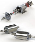 Exploded and assembled views of a motor showcasing use of MR105ZZ Deep Groove Ball Bearing 5x10x4mm for smooth low friction performance.