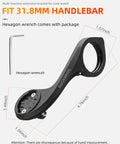 Bike handlebar accessory mount with hexagon wrench included; suitable for 31.8mm handlebars and code watch.