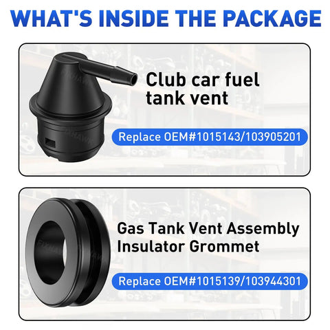 Gas Golf Cart Fuel Tank Vent Assembly With Insulator Grommet Repair Kit For Club Car DS 1992-2015 And Precedent 2004-2019