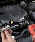 64 Piece Pro Grade Torx Bit Socket Set With External Torx Sockets And Adapters being used on car engine