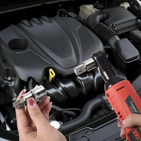64 Piece Pro Grade Torx Bit Socket Set With External Torx Sockets And Adapters being used on car engine