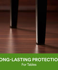 Close-up of table leg on hardwood with felt pad; Felt Furniture Pads Pack 162 Pieces Round Brown Self Stick Protect Hardwood Floors