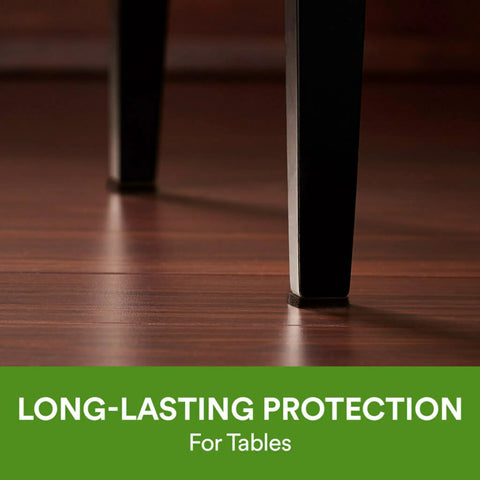 Close-up of table leg on hardwood with felt pad; Felt Furniture Pads Pack 162 Pieces Round Brown Self Stick Protect Hardwood Floors