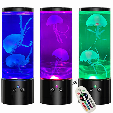 Jellyfish Lamp Liquid Table Lamp With Remote Control Color Changing Night Light For Aquarium Tanks Kid And Adult Friendly Decor Awesome Gift For Christmas And Birthdays featuring LED color options.