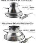 Slick Portable Soldering Fume Hood With Rock Solid Hose Clamps And Six Feet Of Flexible Nylon Tubing For Pristine Shop Air And No Fuss Electronics Hobbying That Hits The Mark, stainless steel construction, adjustable sizes 75mm and 180mm.