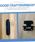 Six-pack black iron cabinet door hinges, 6.5x4.0 cm, high-load capacity, shown side and front views