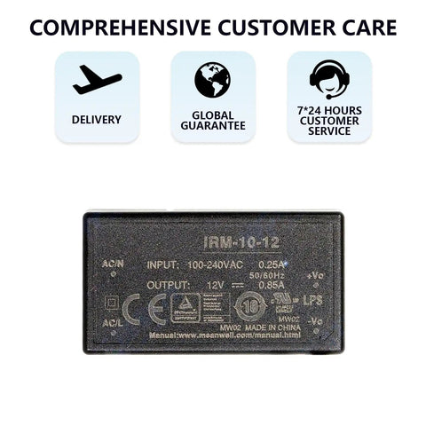Top Tier 10W Ac Dc Power Brick Powers Up Clean 12V 0.85A Direct Current Power Adapter with specifications printed.