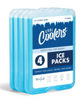XL Slim Ice Packs For Lunch Boxes And Coolers Quick Freeze Reusable Ice Packs Space Saving Ultra Thin Design Blue Pack Of Four