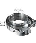 V Band Clamp Stainless Steel 304 With Flange For 3 Inch Exhaust System Quick Release Seam Weld Ready Male Female Flanges