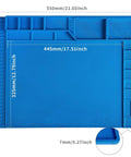 Top view of Large 21.6 By 16.9 Inch Electronics Repair Mat With Silicone Soldering Surface, Magnetic Pad, 48 Screw Slots