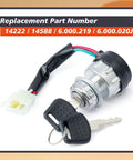 3 Way 3 Wire Rotary Push Button Ignition Switch Kit Replacement For Hammerhead SS150 GTS150 SS250 GTS250 LE150 Trailmaster 150cc 250cc Go Karts And American Sportworks 150cc Karts with keys