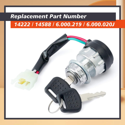 3 Way 3 Wire Rotary Push Button Ignition Switch Kit Replacement For Hammerhead SS150 GTS150 SS250 GTS250 LE150 Trailmaster 150cc 250cc Go Karts And American Sportworks 150cc Karts with keys