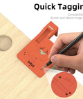Hand using Two In One 35mm Concealed Hinge Jig With Magnetic Positioning Stopper And Gap Adjuster for cabinets on wood.