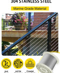 One Eighth Inch Stainless Steel Wire Rope Kit 400 Feet Of Aircraft Cable With M5 Turnbuckles 7x7 Strands Includes Thimbles And Ferrules